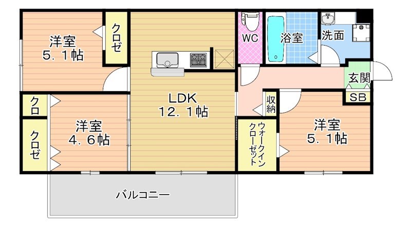 アヴニール藤松 301号室 間取り