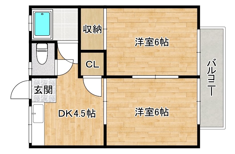 カーサ湯川 201号室 間取り