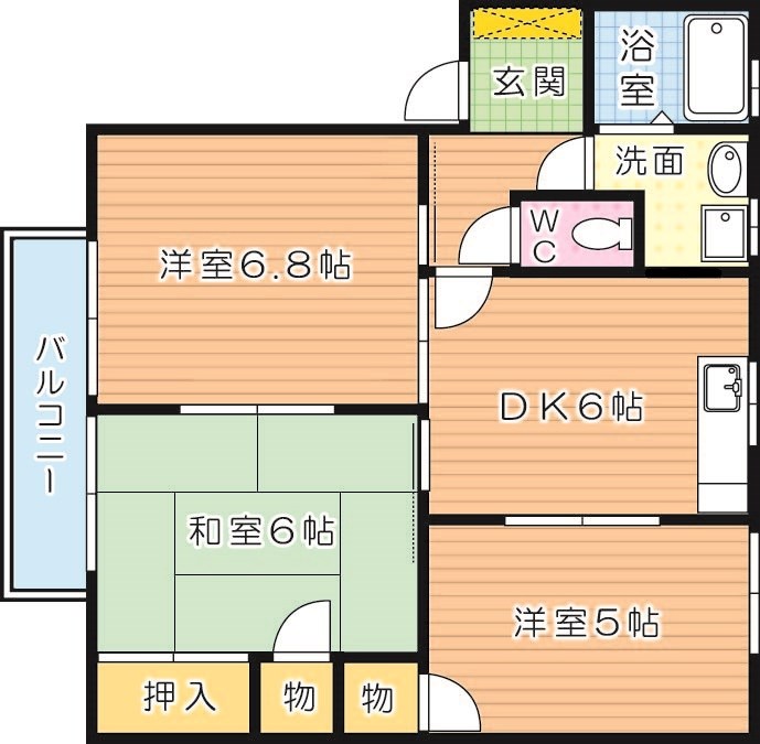 ドエル鴨生田　D棟 間取り図