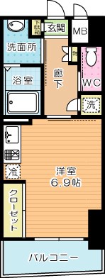 ＭＧＡ城内 703号室 間取り