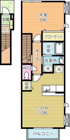 フィオーレ長行東二番館 202号室 間取り