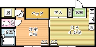 コーポあけみ  410号室 間取り