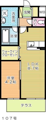 四季荘 106号室 間取り