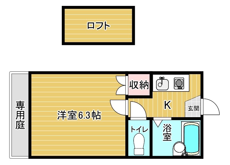 コーポ守恒 104号室 間取り