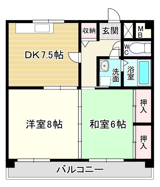 南礁ビル 202号室 間取り