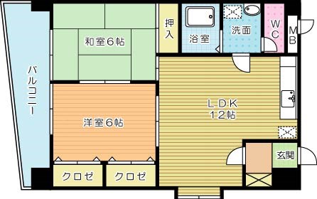 ハニーハイツ三萩野 1005号室 間取り