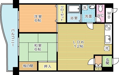 ハニーハイツ三萩野 702号室 間取り