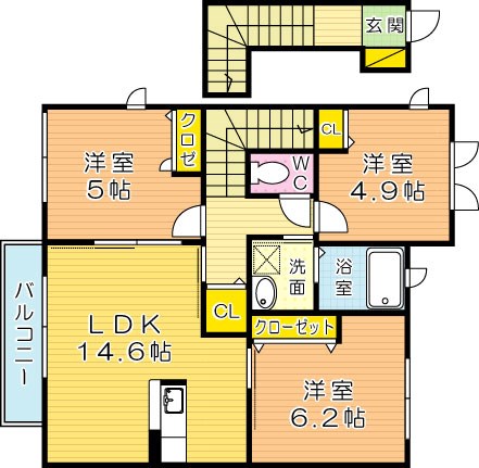 シャーメゾン花Ⅱ 201号室 間取り