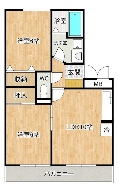 グランドゥール田中 302号室 間取り
