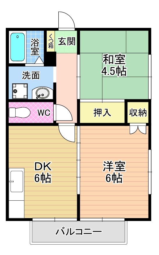 コーポ黒原 204号室 間取り