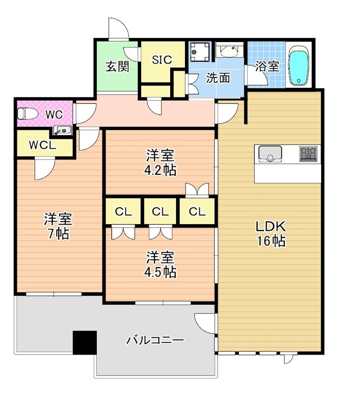 グランドメゾンガーデンシティ小倉 2003号室 間取り