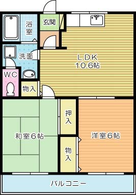ユーハイム広徳 205号室 間取り