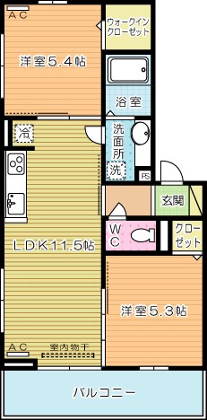 シトラスコートあさひヶ丘 203号室 間取り