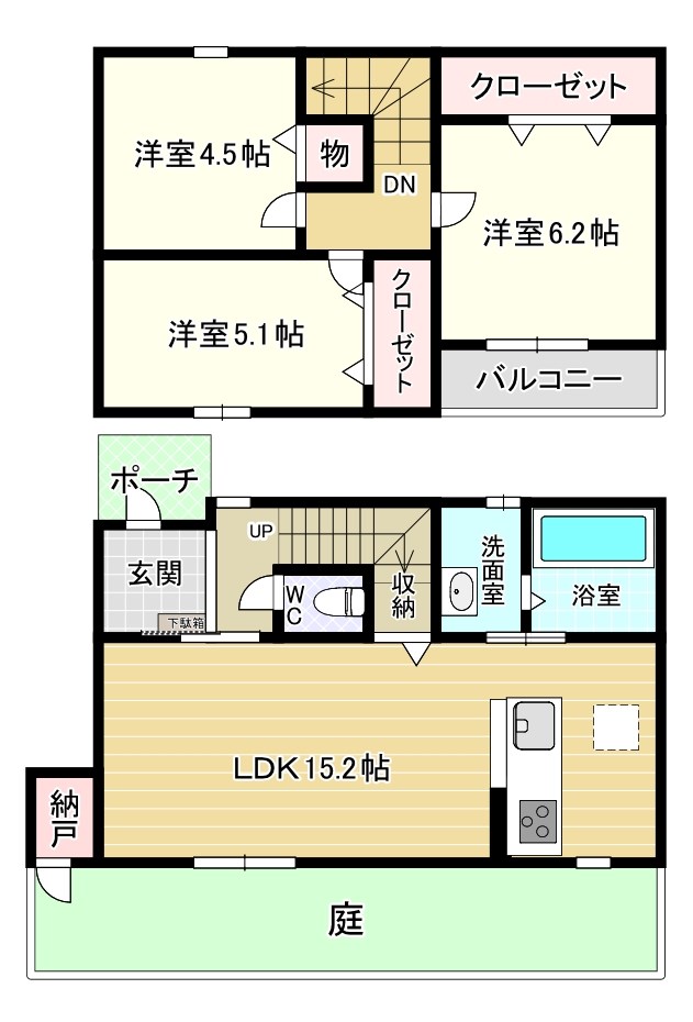サンラプロ葛原本町Ⅱ　B棟 間取り