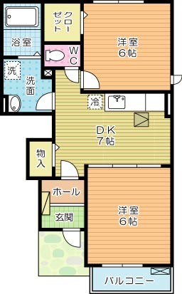 Ｗｅｓｔ ＨｉｌｌｓⅡ（ウエストヒルズⅡ） 102号室 間取り