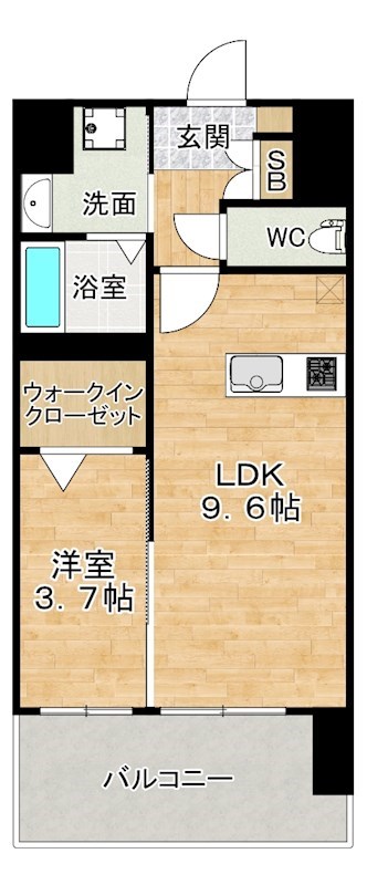 ＭＩＤ　ＴＥＲＲＡＣＥ (ミッドテラス)  505号室 間取り