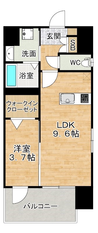 ＭＩＤ　ＴＥＲＲＡＣＥ (ミッドテラス)  607号室 間取り