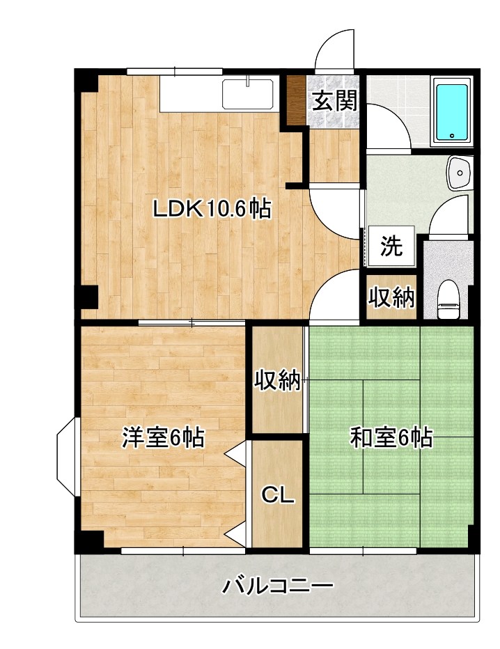 ユーハイム広徳 206号室 間取り