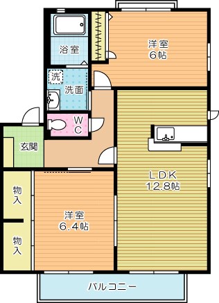 リバービュー　Ａ棟 201号室 間取り