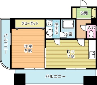 ビブレ北方 707号室 間取り