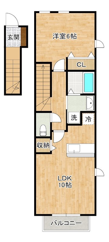 メゾン若園Ａ 201号室 間取り