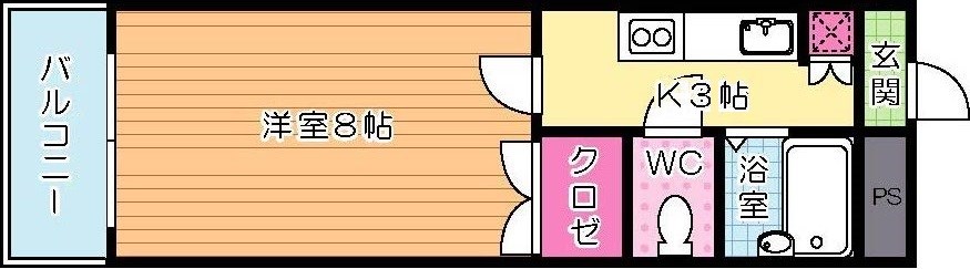 キャステール片野 405号室 間取り