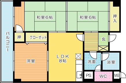 プレアール志徳 303号室 間取り