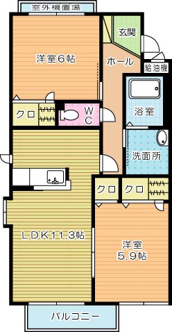 シャーメゾンＪ・Ｋ　Ａ棟  203号室 間取り