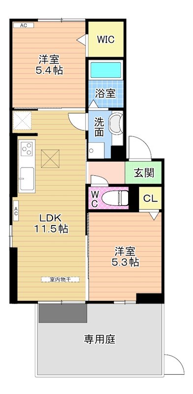 ルシオル鞘ヶ谷 103号室 間取り