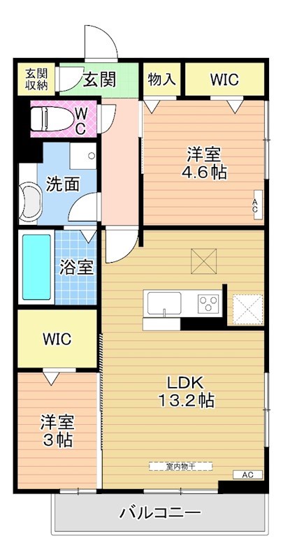 ルシオル鞘ヶ谷 201号室 間取り