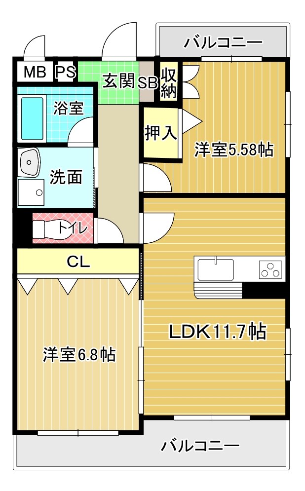 ＫＩＲＡＹＡＥＳＵ（キラヤエス） 306号室 間取り