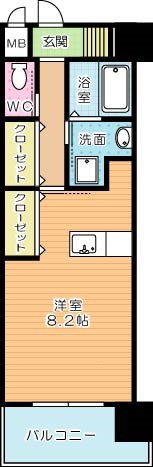 アクシオ北九州 1105号室 間取り