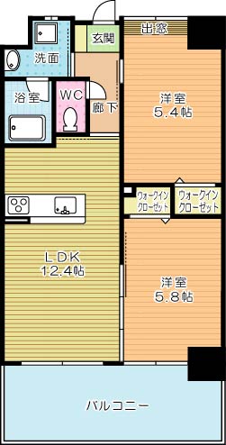 ＷＩＮＧＳ三萩野（ウィングス三萩野） 1205号室 間取り