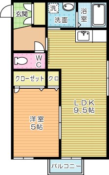 ディアコート若園 202号室 間取り