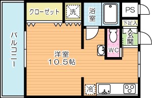 コーポニシカワ   304号室 間取り