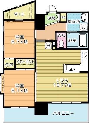 ウイングス西小倉 701号室 間取り