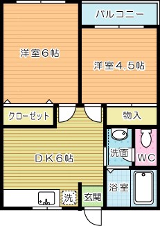 マキシム足原 402号室 間取り