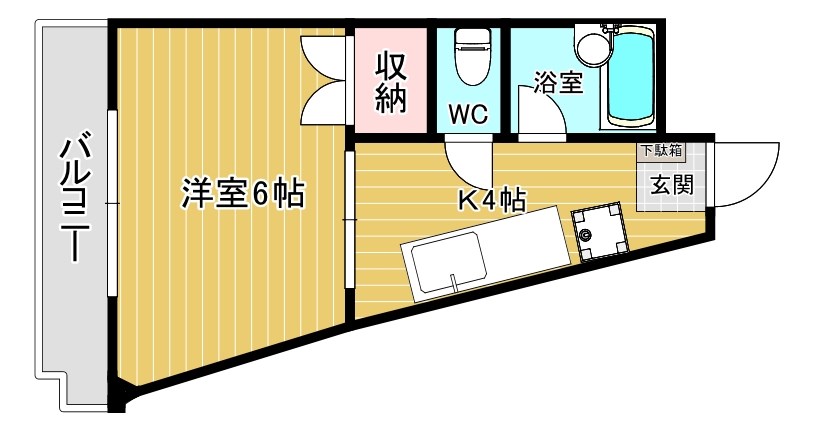 オークヴィラ小倉  410号室 間取り
