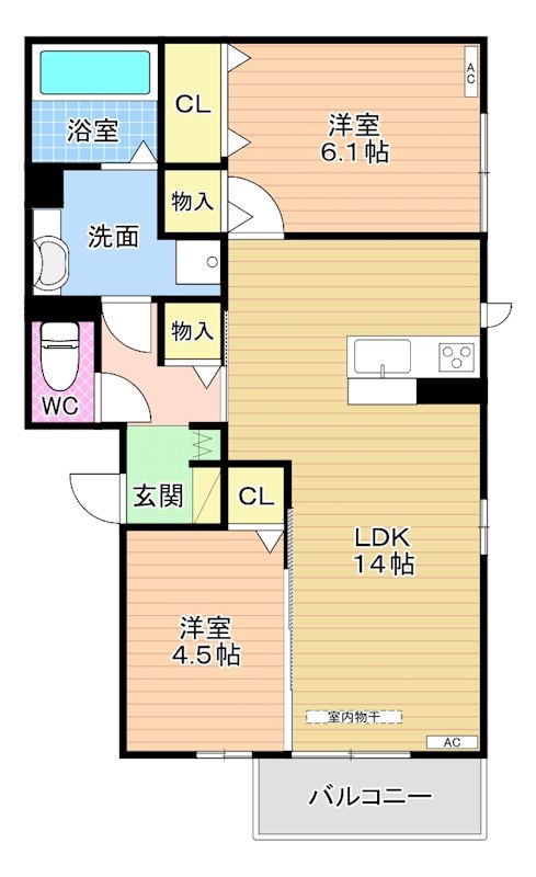 A-Garden 門司 202号室 間取り