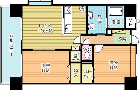 オータムパレス 201号室 間取り