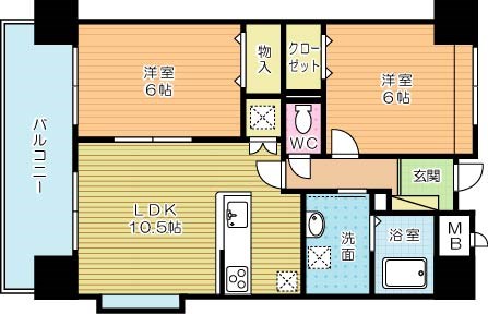 オータムパレス  802号室 間取り