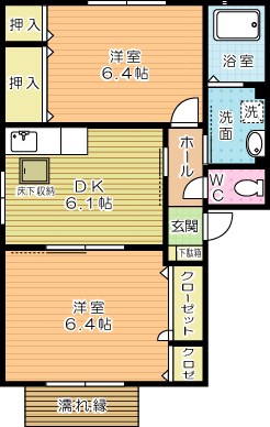 ドミール２００４　Ａ棟 101号室 間取り