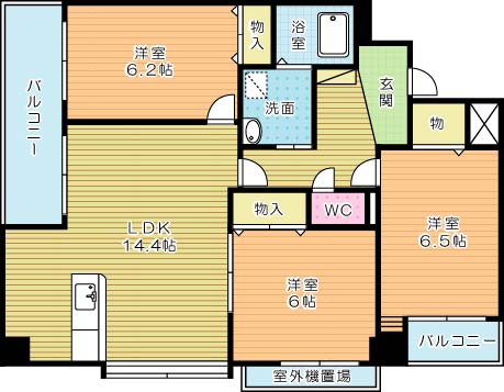 サンシャインポート中井  302号室 間取り