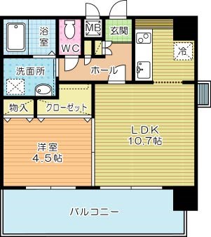 フェリシエ三萩野 706号室 間取り