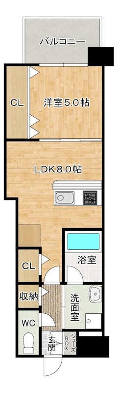 コンプレート金田 1302号室 間取り