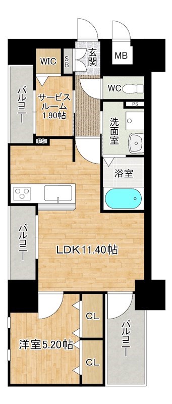 アースコートＹ‘sシティ室町 1101号室 間取り