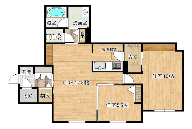 Ｈｅｒｉｔａｇｅ　ＮＡＫＡＩ　Ｍａｎｏｉｒ(エリタージュナカイマノワール)  101号室 間取り