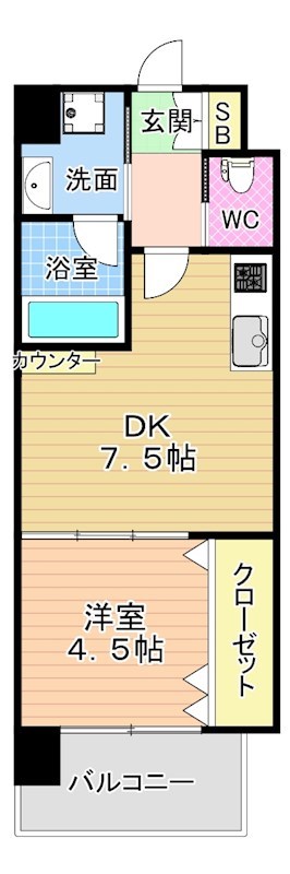 コンプレート金田 605号室 間取り