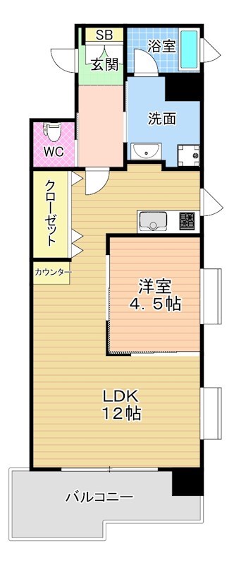 コンプレート金田 1006号室 間取り