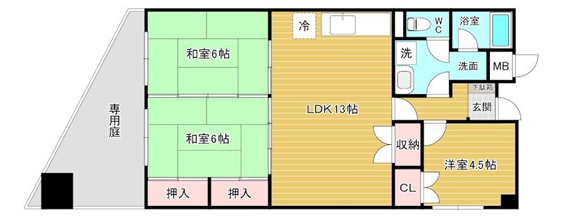 アメニティ石﨑 102号室 間取り